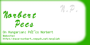 norbert pecs business card